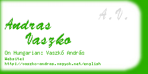 andras vaszko business card