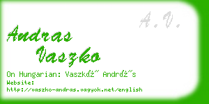 andras vaszko business card